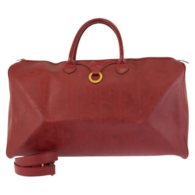 Christian Dior クリスチャンディオール ヴィンテージ トロッター レッド ゴールド金具 PVC ボストンバッグ ショルダーバッグ 2way 602594 【中古】
