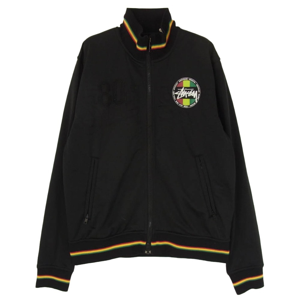 STUSSY ステューシー ジャケット OLD STUSSY AUTHENTIC GEAR RASTA TRACK JACKET ラスタ ストックロゴ トラック ジャケット ブラック系 S【中古】