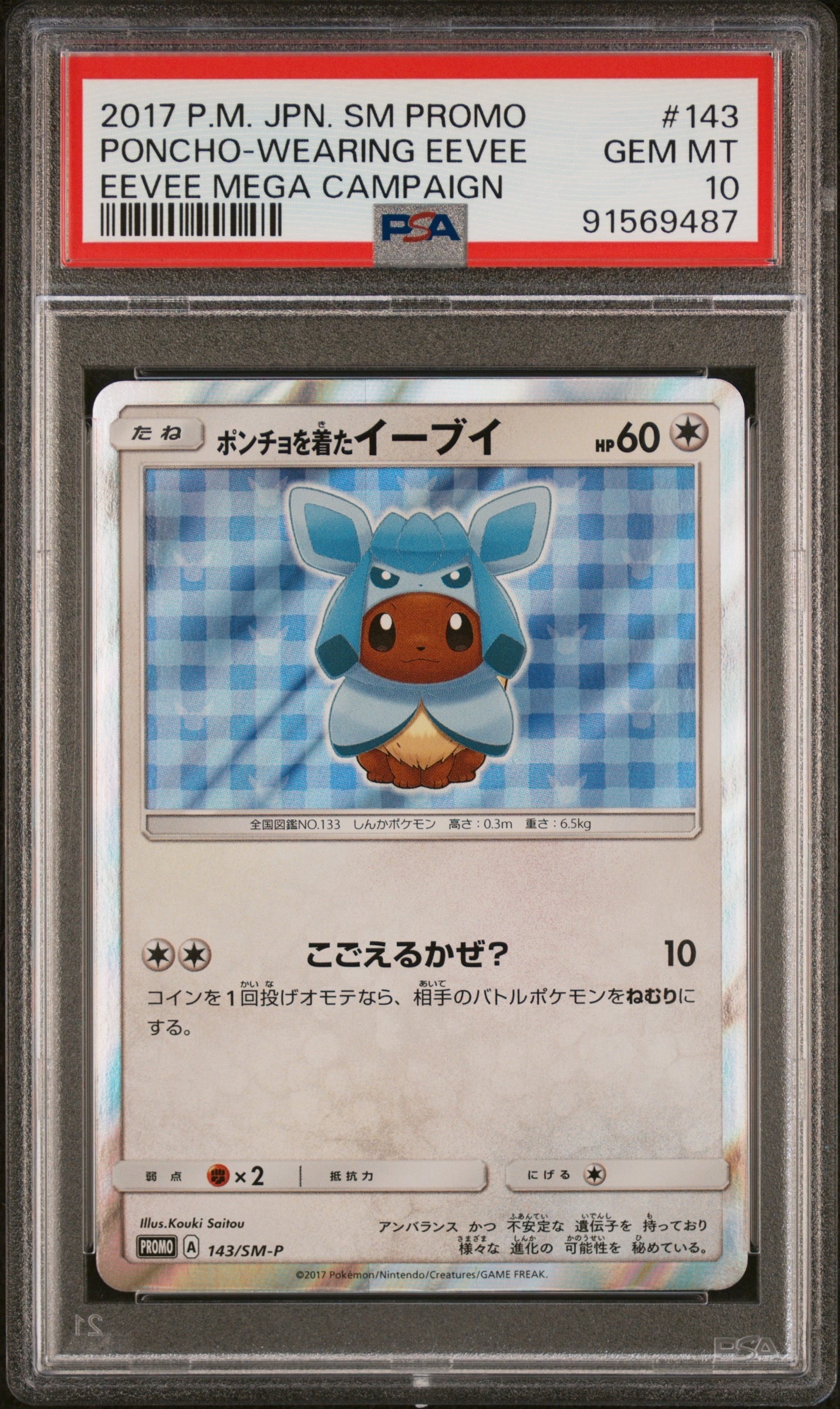 ポンチョを着たイーブイ: プロモ[SM-P 143](プロモーションカード「SM