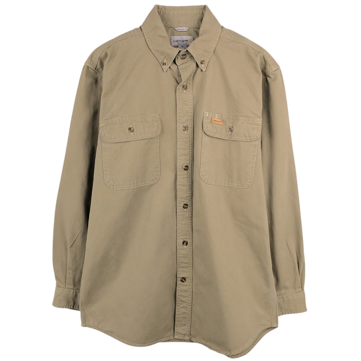 古着 カーハート Carhartt ORIGINAL FIT 長袖 ボタンダウン ワークシャツ メンズM相当/eaa662781