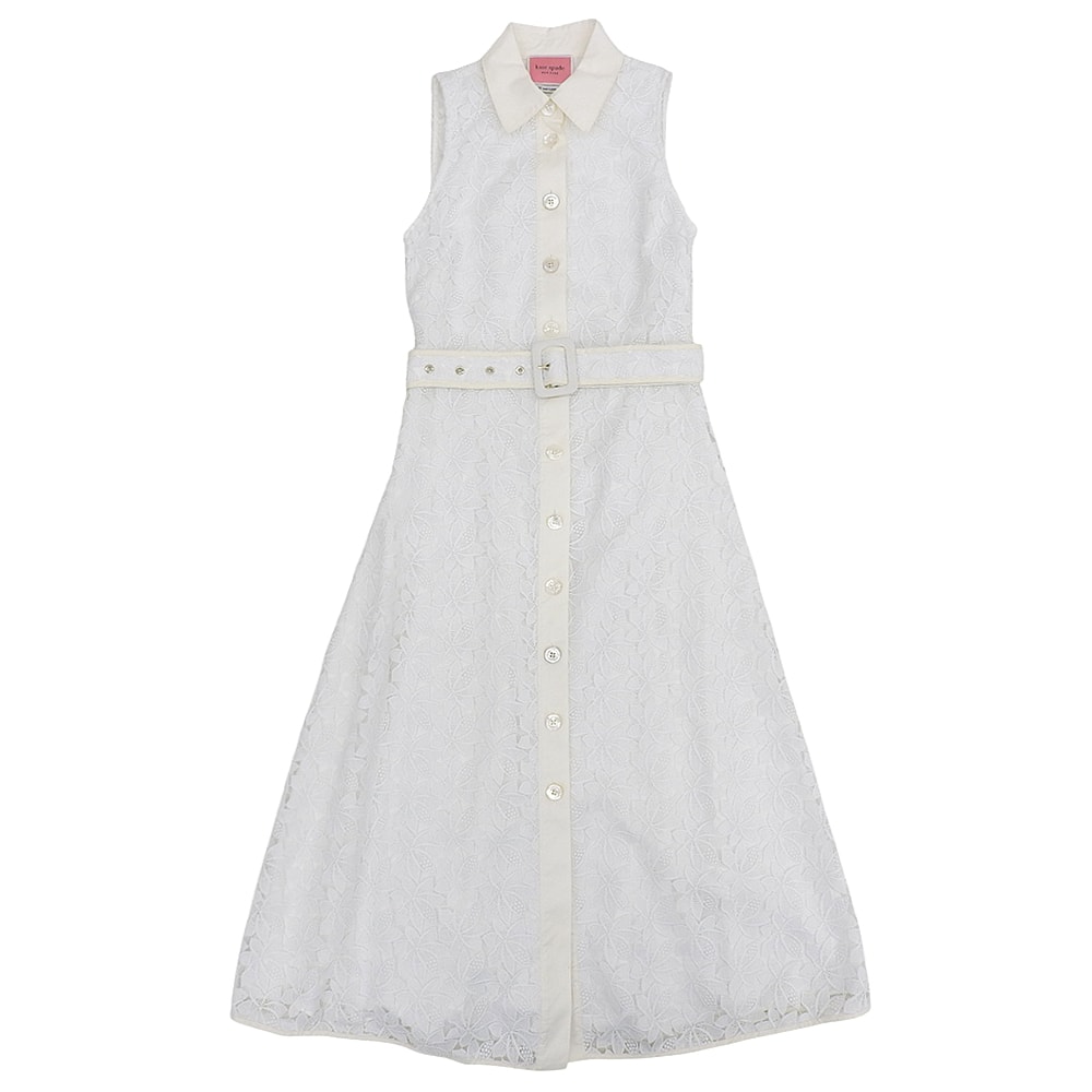 ケイトスペード コットン リーフ レース ドレス ワンピース レディース ホワイト 00 NJMUB136 0