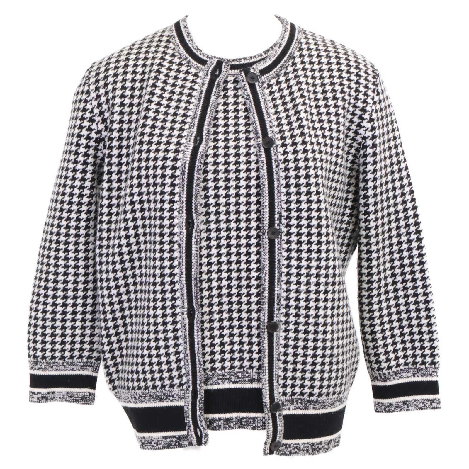 クリスチャンディオール 【国内正規】054G33AM035/054T33AM035 ハウンドトゥース カシミヤ混 ニットアンサンブル/ 40