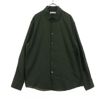 ZARA ザラ 長袖 ビッグシルエット シャツ L カーキ