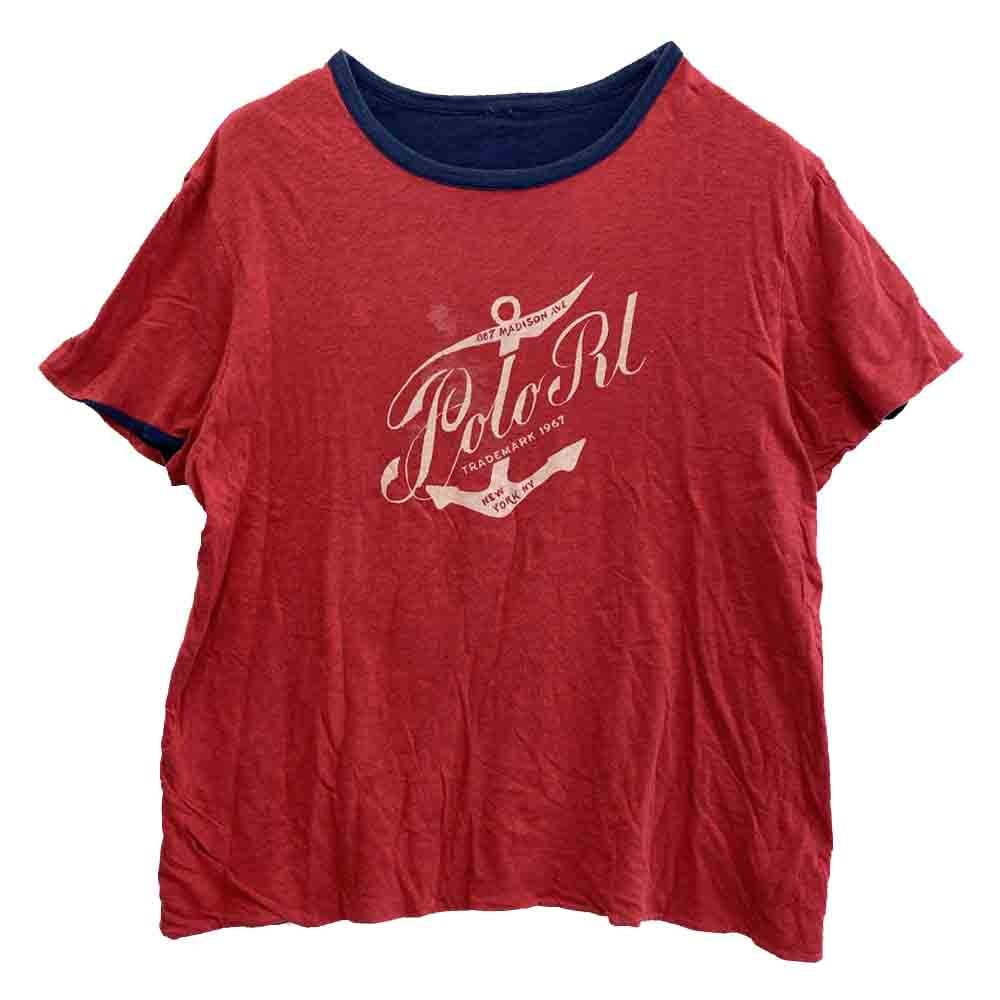 POLO RALPH LAUREN ポロ・ラルフローレン Tシャツ リバーシブル 半袖 Tシャツ レッド系 ブルー系【中古】