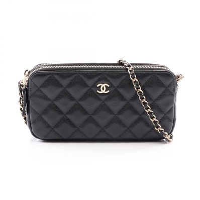 シャネル CHANEL マトラッセ ショルダーバッグ バッグ キャビアスキン(グレインドカーフ) レディース ブラック系 A82527 【中古】