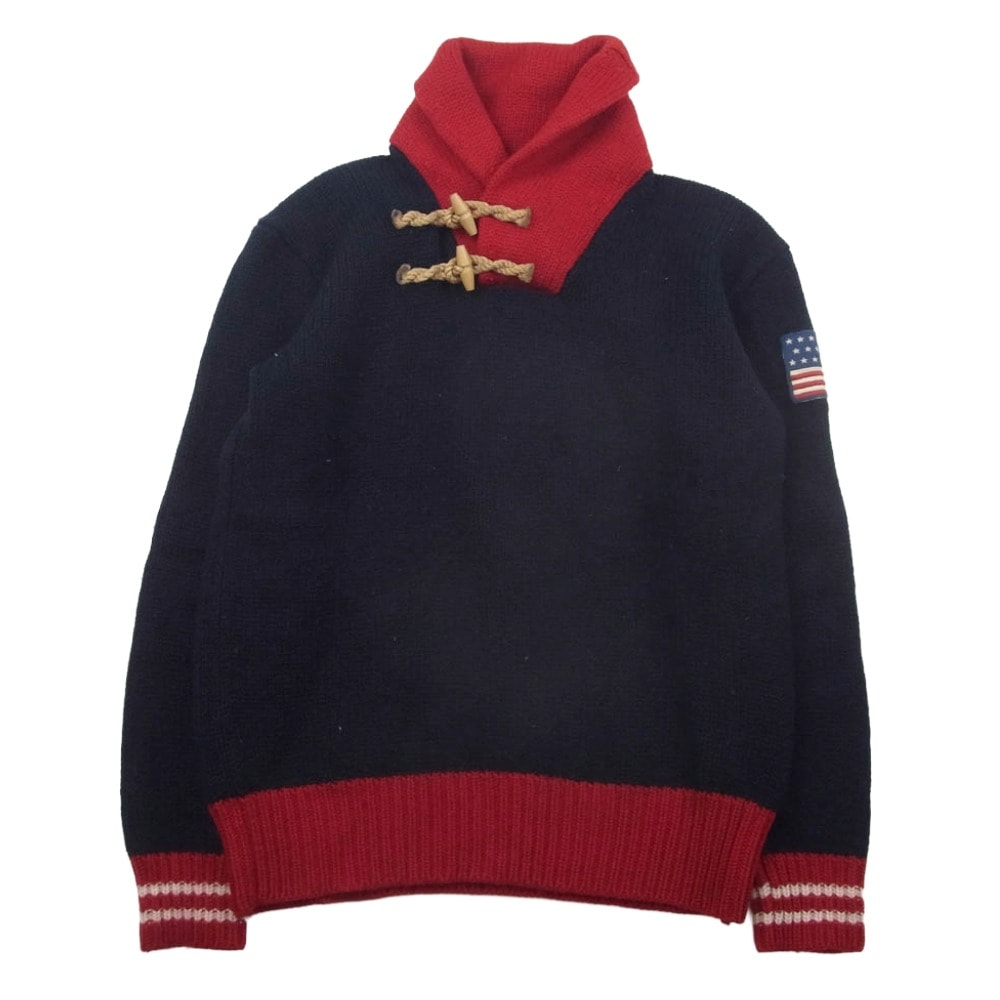 POLO RALPH LAUREN ポロ・ラルフローレン ニット 星条旗 ワッペン メリノウール ニット ネイビー系 M【中古】