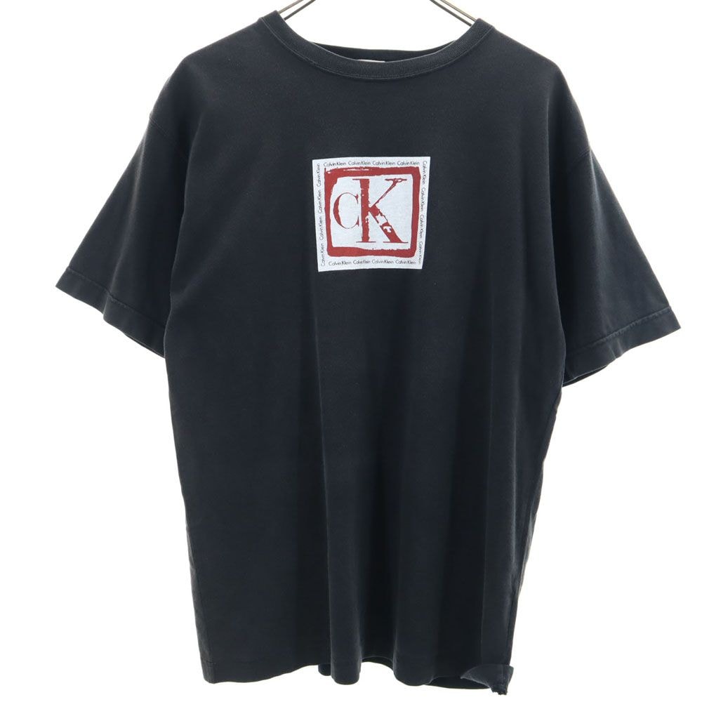 Calvin klein Jeans カルバンクラインジーンズ プリント 半袖 Tシャツ M ブラック系
