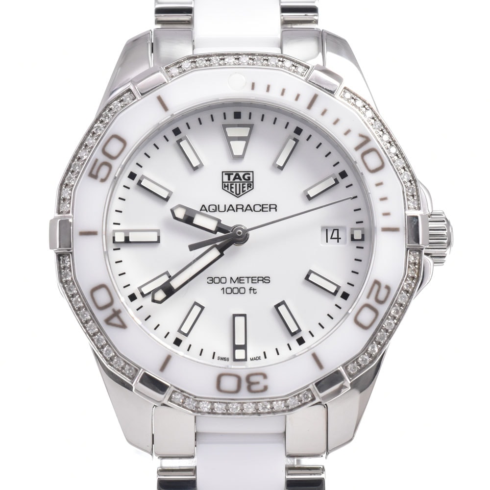 タグホイヤー TAG HEUER WAY131H アクアレーサー ホワイト クォーツ レディース 美品 箱・保証書付き 腕時計 M#149880