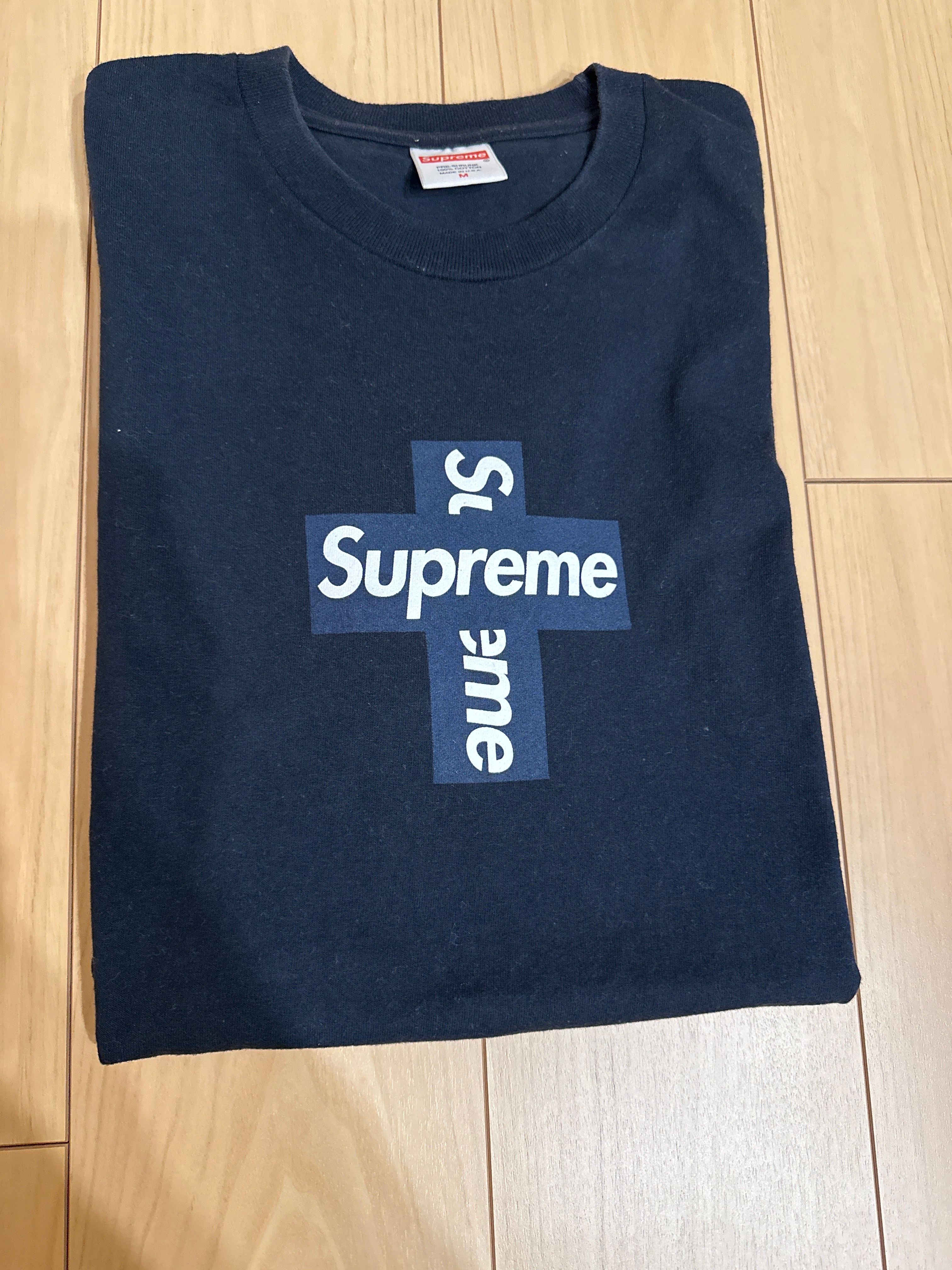 Supreme Cross Box Logo Tee "Navy"