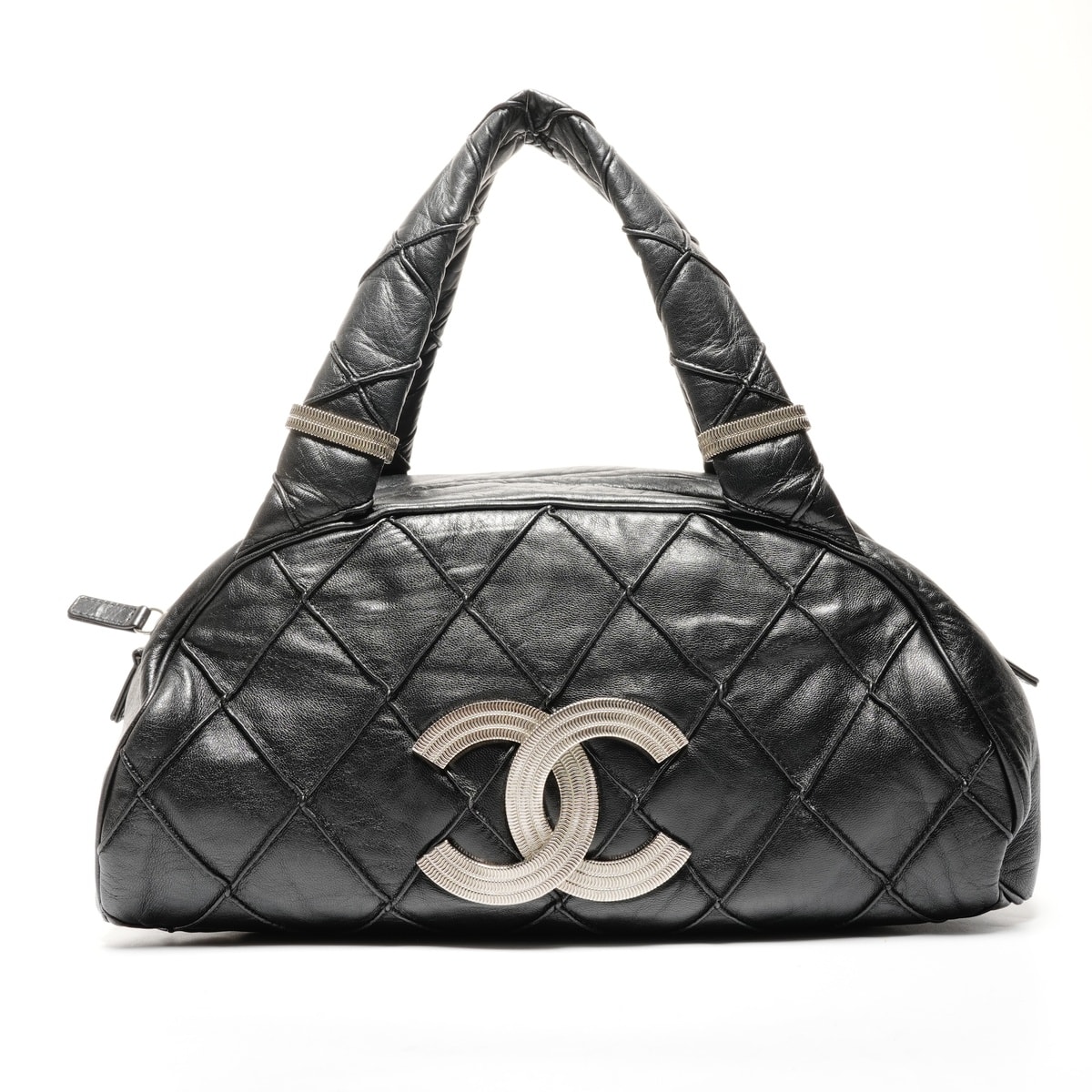シャネル CHANEL ボーリングバッグ ボストンバッグ レザー ココマーク ハンドバッグ【中古】