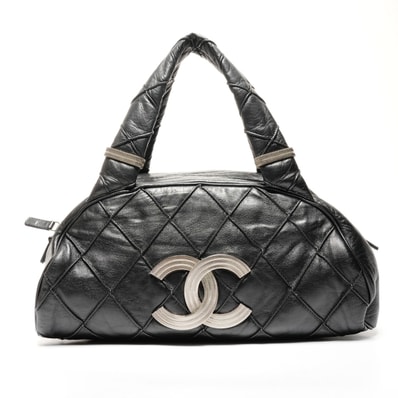 シャネル CHANEL ボーリングバッグ ボストンバッグ レザー ココマーク ハンドバッグ【中古】