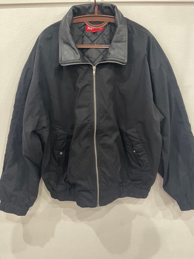 Supreme Leather Collar Utility Jacket "Black"