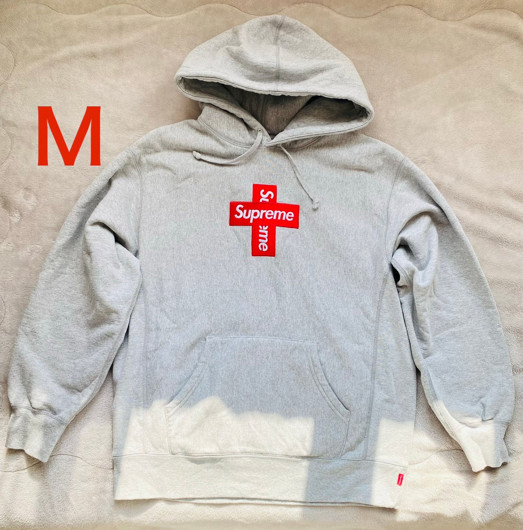 Supreme Cross Box Logo Hooded Sweatshirt "Grey"