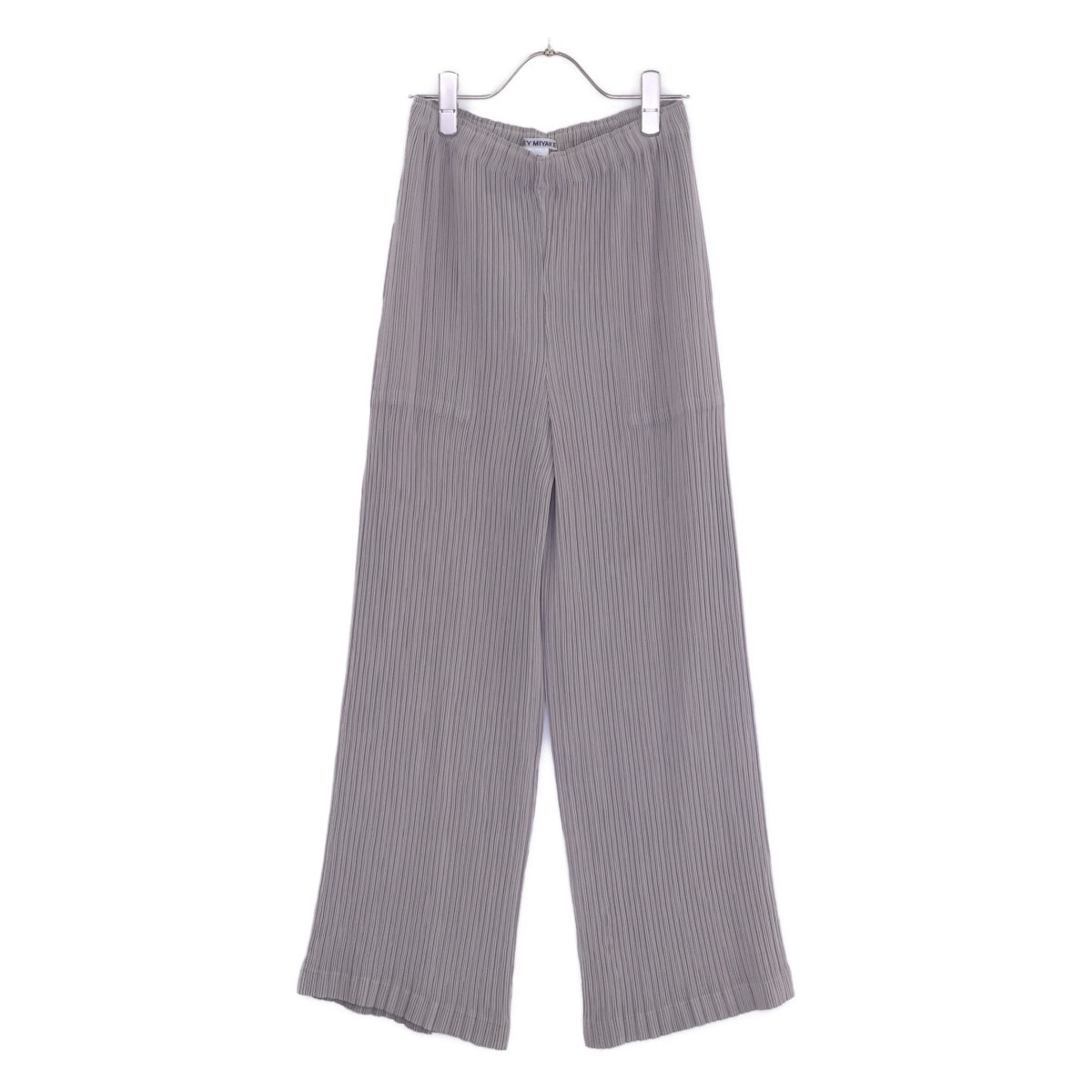 イッセイミヤケ 23AW IM33FF115 グレー ポリエステル プリーツイージーパンツ 1