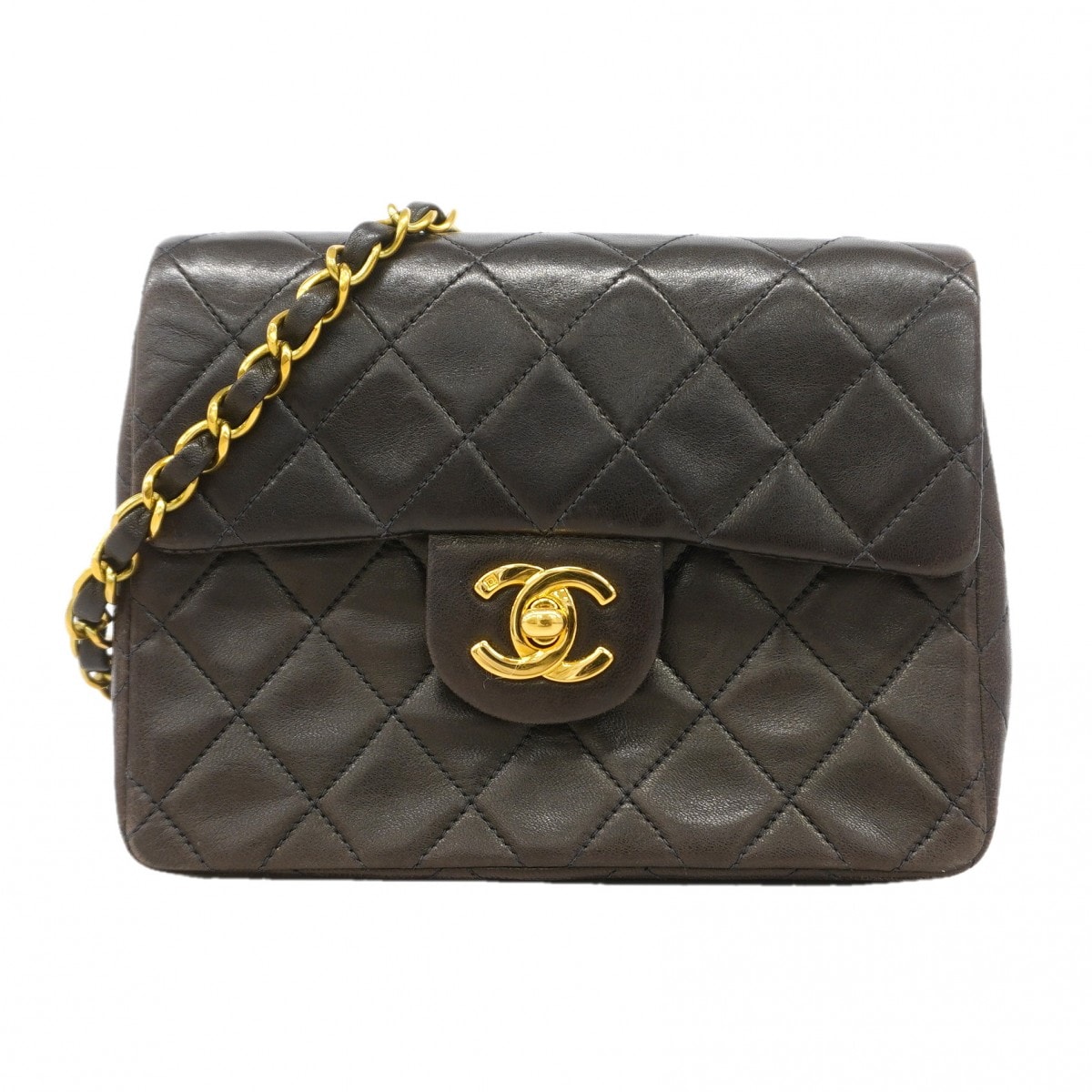 ★SALE【6gc3425-k】シャネル ショルダーバッグ マトラッセ ラムスキン ブラック ゴールド金具【中古】レディース