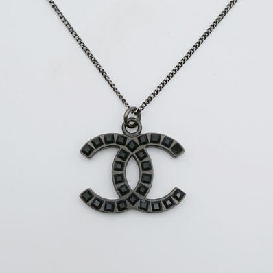 CHANEL シャネル ココマーク ネックレス ネックレス メタル ブラック シルバー B11A レディース【中古】