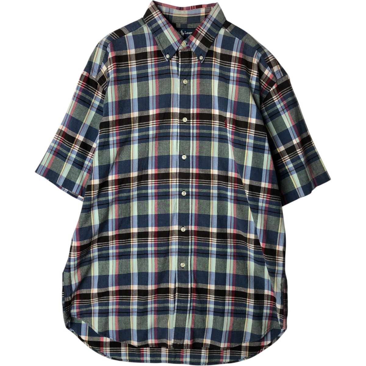 古着 ラルフローレン Ralph Lauren BLAKE 半袖 ボタンダウン チェックシャツ メンズL相当/eaa477605
