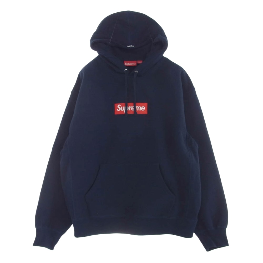 Supreme シュプリーム 24AW Box Logo Hooded Sweatshirt Navy ボックスロゴ スウェット フーディ パーカー ネイビー系 L【中古】