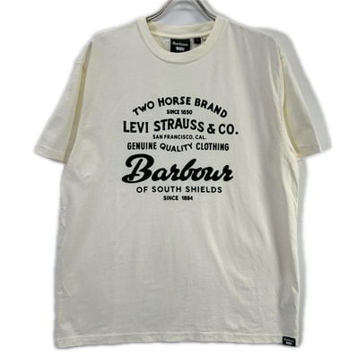 バブアー ホワイト 252MTS1513 × Levi's グラフィックTシャツ M