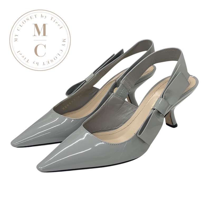 クリスチャンディオール CHRISTIAN DIOR JADIOR パンプス 靴 シューズ パテント グレー スリングバック