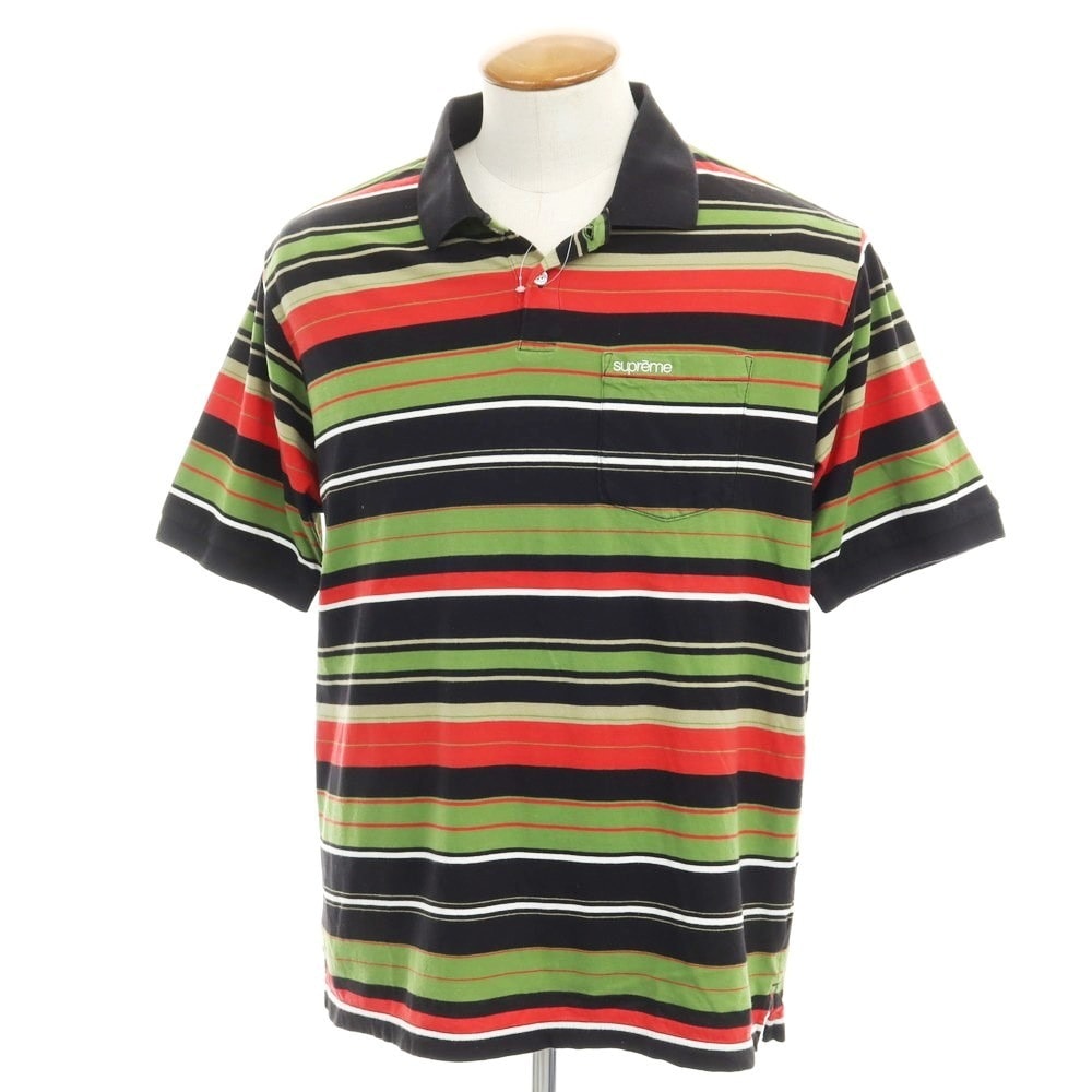 Supreme Multi Stripe Polo "Black"