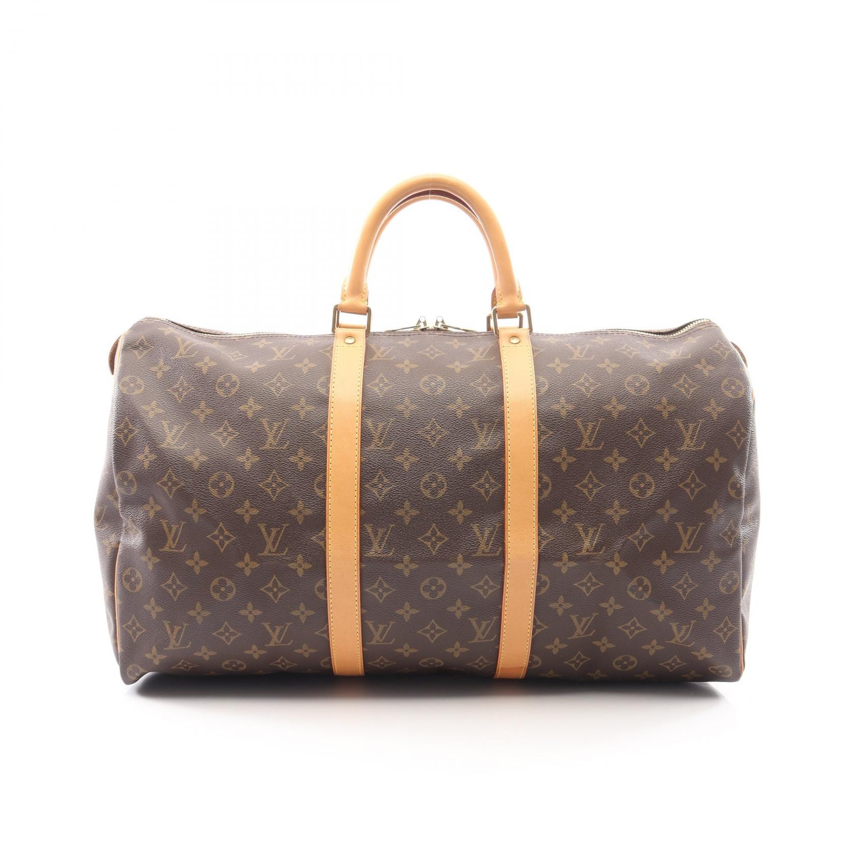 ルイ・ヴィトン LOUIS VUITTON キーポル50 ボストンバッグ バッグ PVCコーティングキャンバス レザー モノグラム メンズ レディース ブラウン系 M41426 【中古】