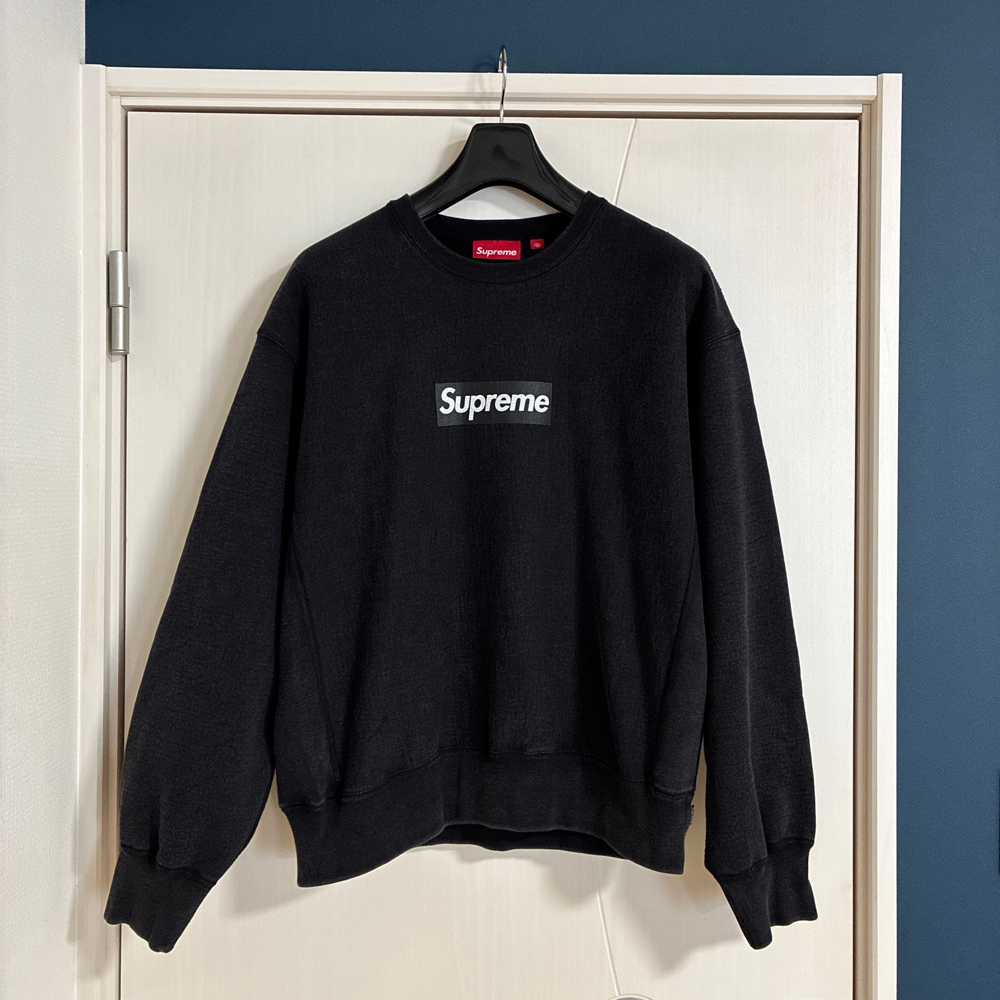 Supreme Washed Box Logo Crewneck "Black"