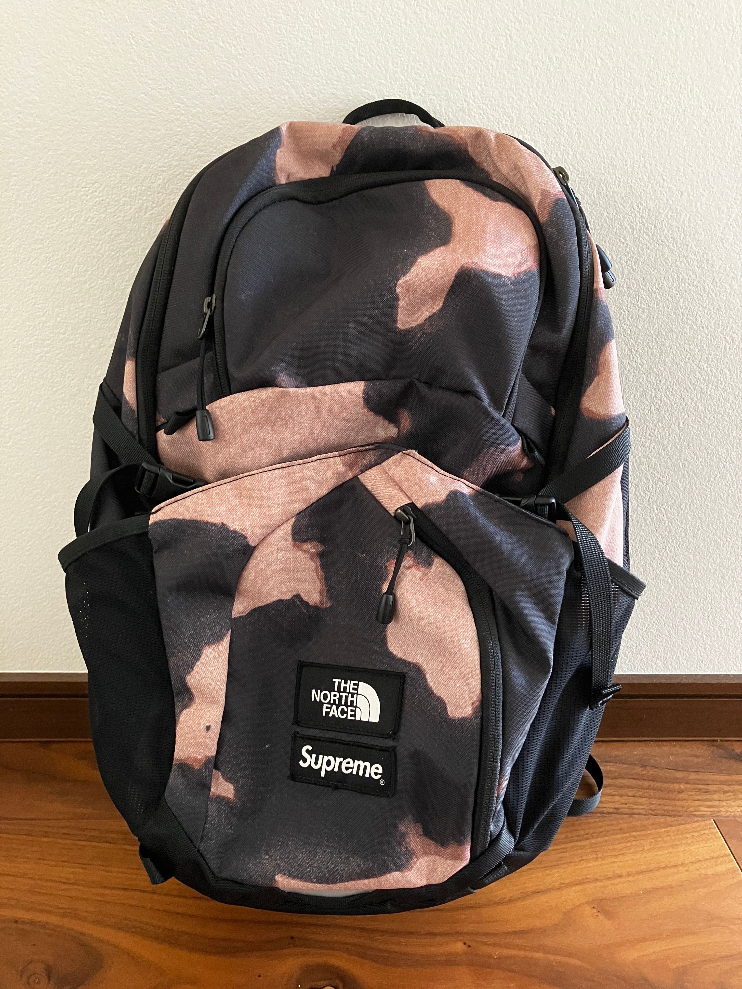 Supreme x The North Face Bleached Denim Print Pocono Backpack "Black"