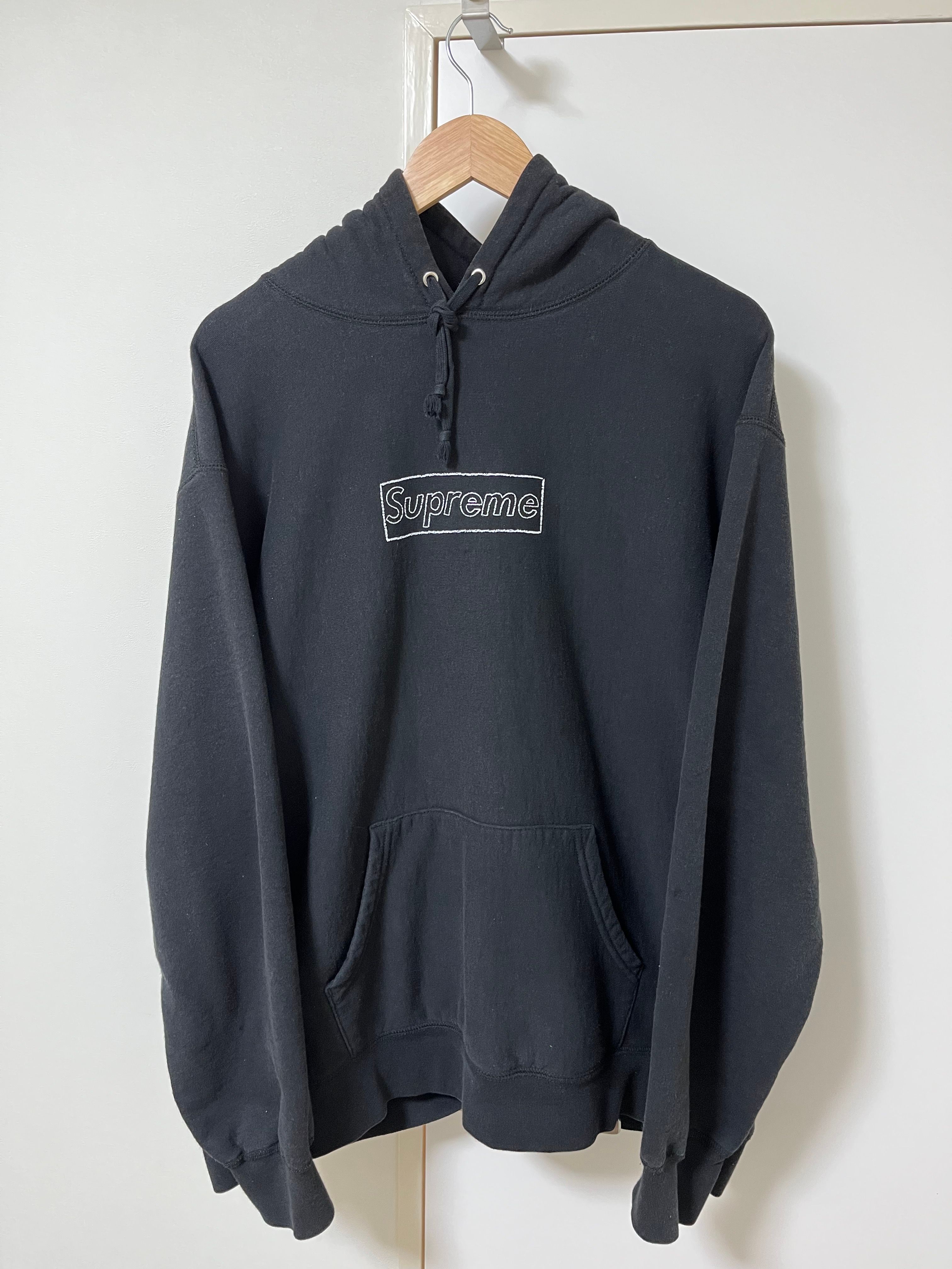 Supreme KAWS Chalk Logo Hooded Sweatshirt "Black"(2021)