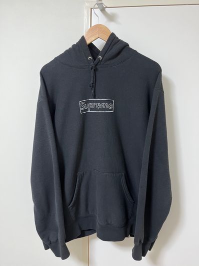 Supreme KAWS Chalk Logo Hooded Sweatshirt "Black"(2021)