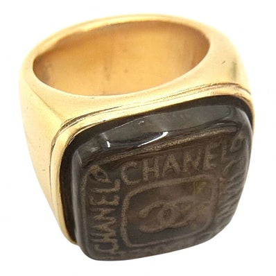 CHANEL シャネル 指輪 リング ココマーク ココ アクセサリー GP カラーストーン 約11号 ゴールド レディース 約21.7g【中古品】