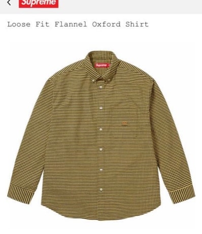 Supreme Loose Fit Flannel Oxford Shirt "Yellow Plaid"