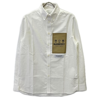 バーバリー 8057135 ホワイト オックスフォード オーバーサイズ シャツ XS