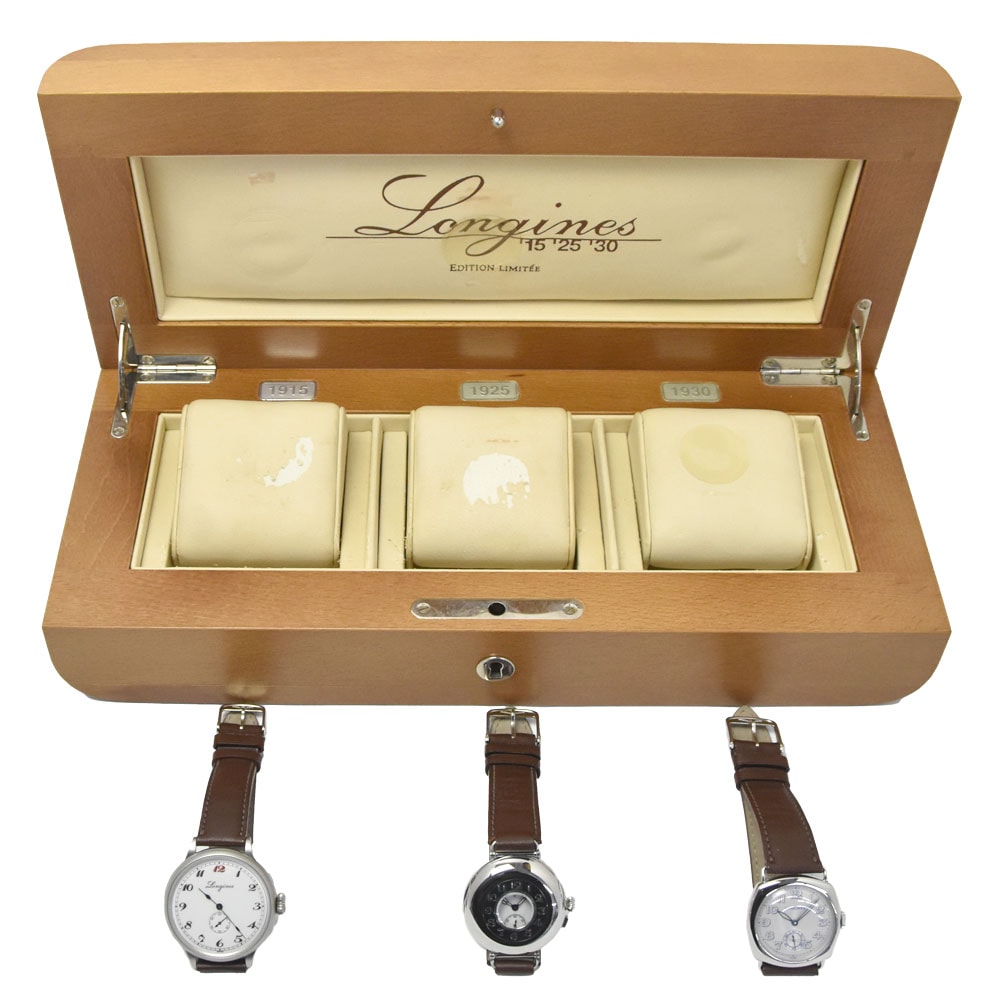 ロンジン LONGINES L7.881.4/L7.883.4/L7.882.4 モニュメント 15・25・30 復刻版 3本セット 1000組限定 メンズ 箱・保証書付き B#149487