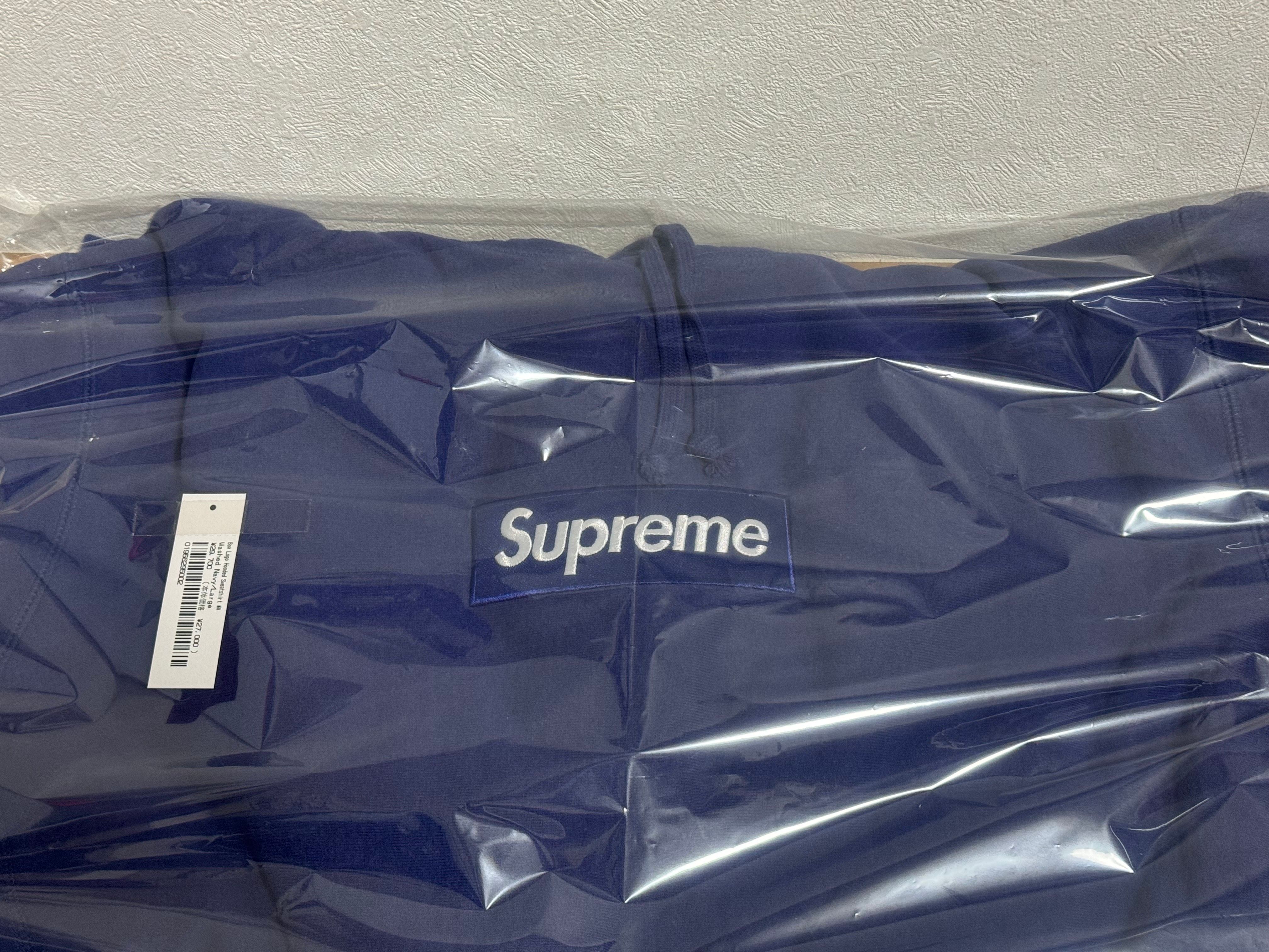 Supreme Box Logo Hooded Sweatshirt "Washed Navy" (21FW)
