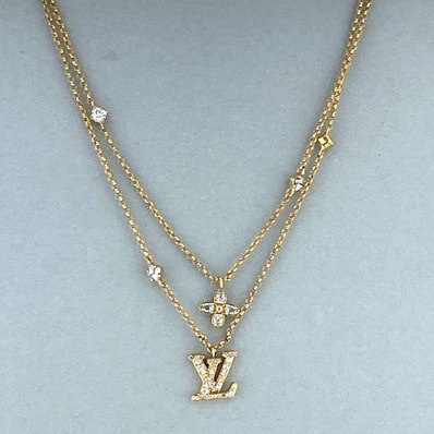 LOUIS VUITTON ルイ・ヴィトン ネックレス レディ LV ネックレス M01845 メタル ゴールド レディース【中古】