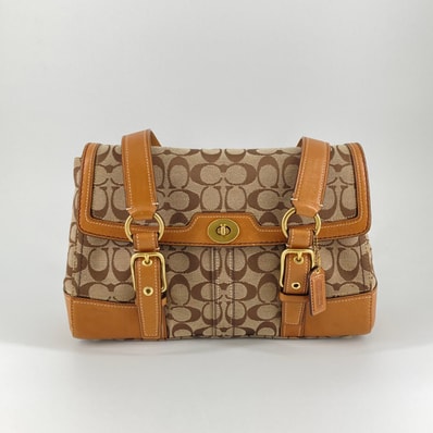 COACH(コーチ) シグネチャー柄 11060 ハンドバッグ ブラウン