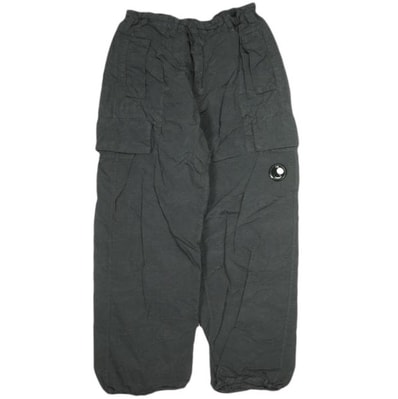 C.P.Company シーピーカンパニー 25SS FLATT NYLON OVERSIZE PANTS ナイロンカーゴパンツ 18CMPA253A-005991G S BLACK 定価66,000円 イージー ボトムス g23981