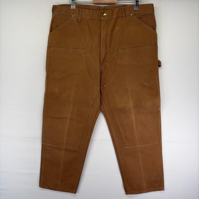 古着 70's/70年代 ヴィンテージ カーハート Carhartt USA製 ダック パンツ ダブルニー ペインター ワーク w42 L30 ブラウン系 メンズ