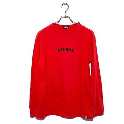 STUSSY FLOCK PRINT LS TEE Red