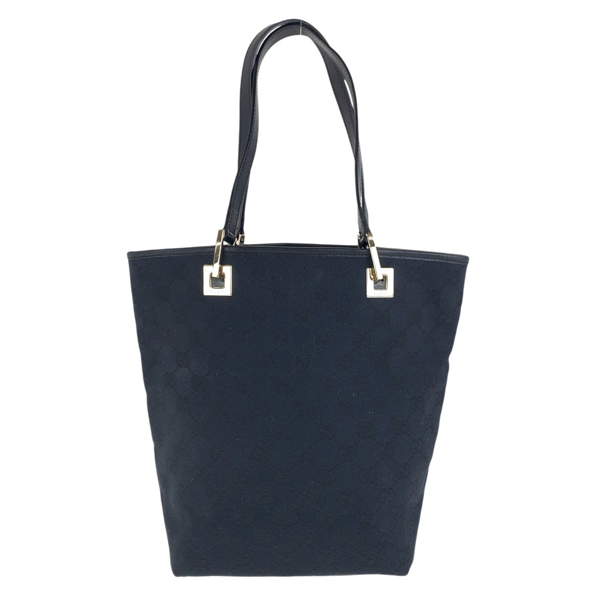美品 GUCCI グッチ ブラック 黒 ゴールド金具 GGキャンバス レザー/ トートバッグ ショルダーバッグ 604527 【中古】