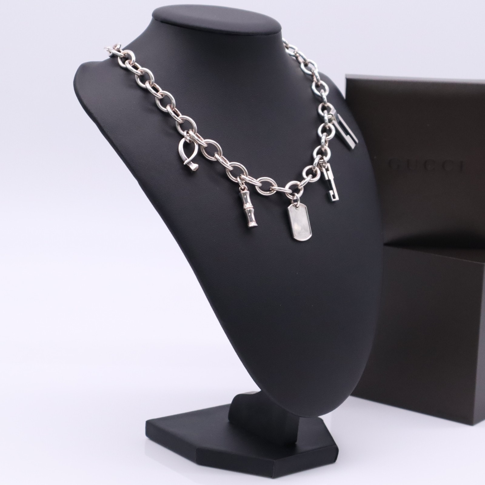 GUCCI グッチ 5チャーム ネックレス 925 - ネックレス シルバー シルバー メンズ