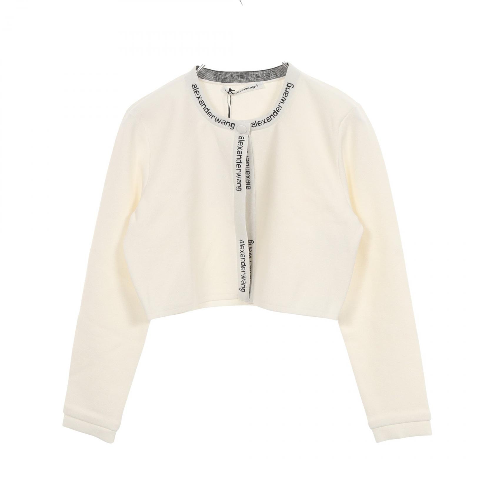 アレキサンダーワン Alexander Wang ショート カーディガン 衣料品 トップス ビスコース / ナイロン レディース ホワイト系 4KC2213076 【中古】