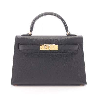 エルメス HERMES ミニケリー2 外縫い 2WAY ハンドバッグ バッグ レザー カーフ(牛革) ヴォーエプソン ヴォーエプソン ブラック(エルメス) レディース ブラック系 【中古】