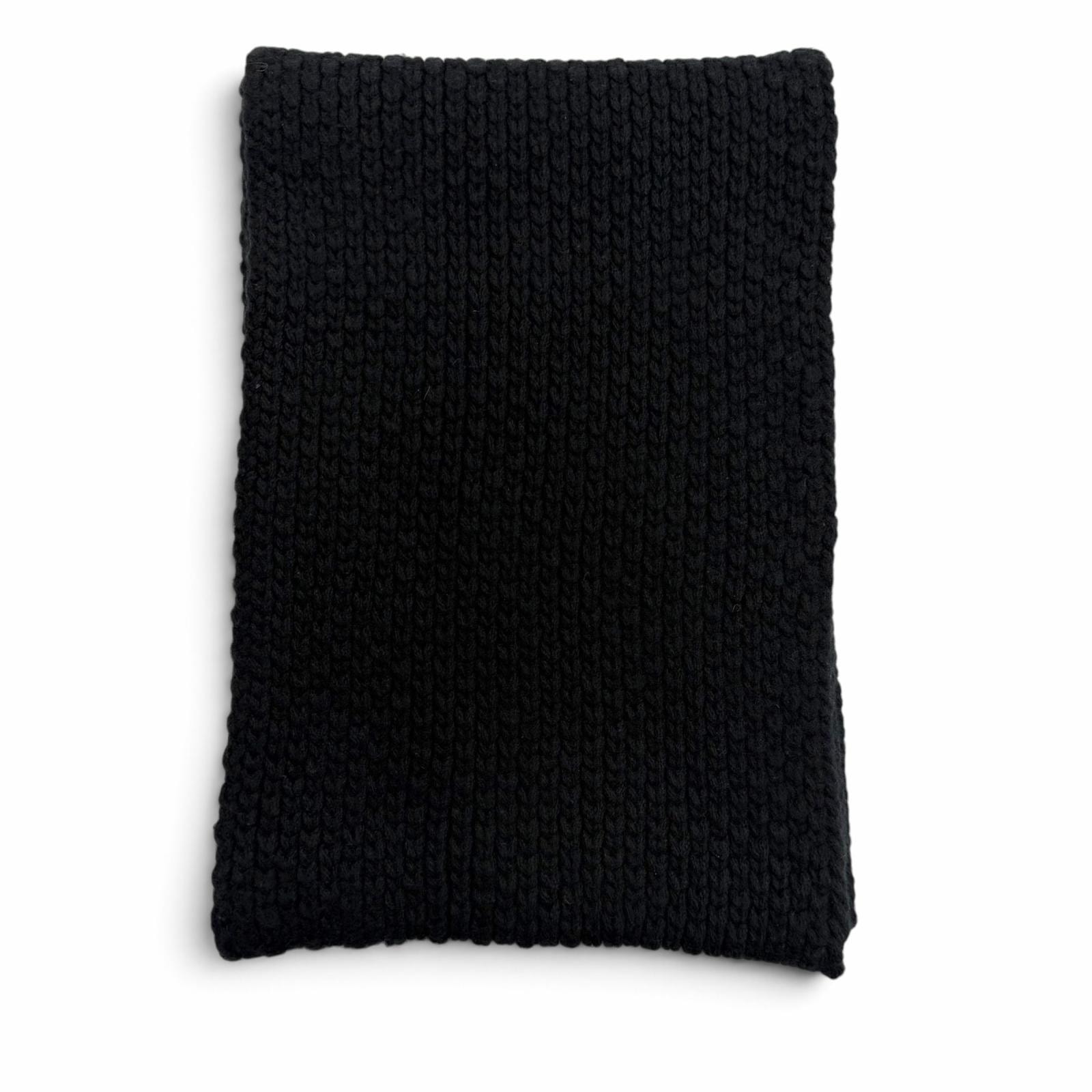 美品 エルメス スヌード ブラック カシミヤ100% ニット ネックウォーマー