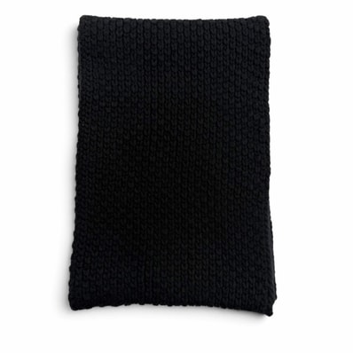 美品 エルメス スヌード ブラック カシミヤ100% ニット ネックウォーマー