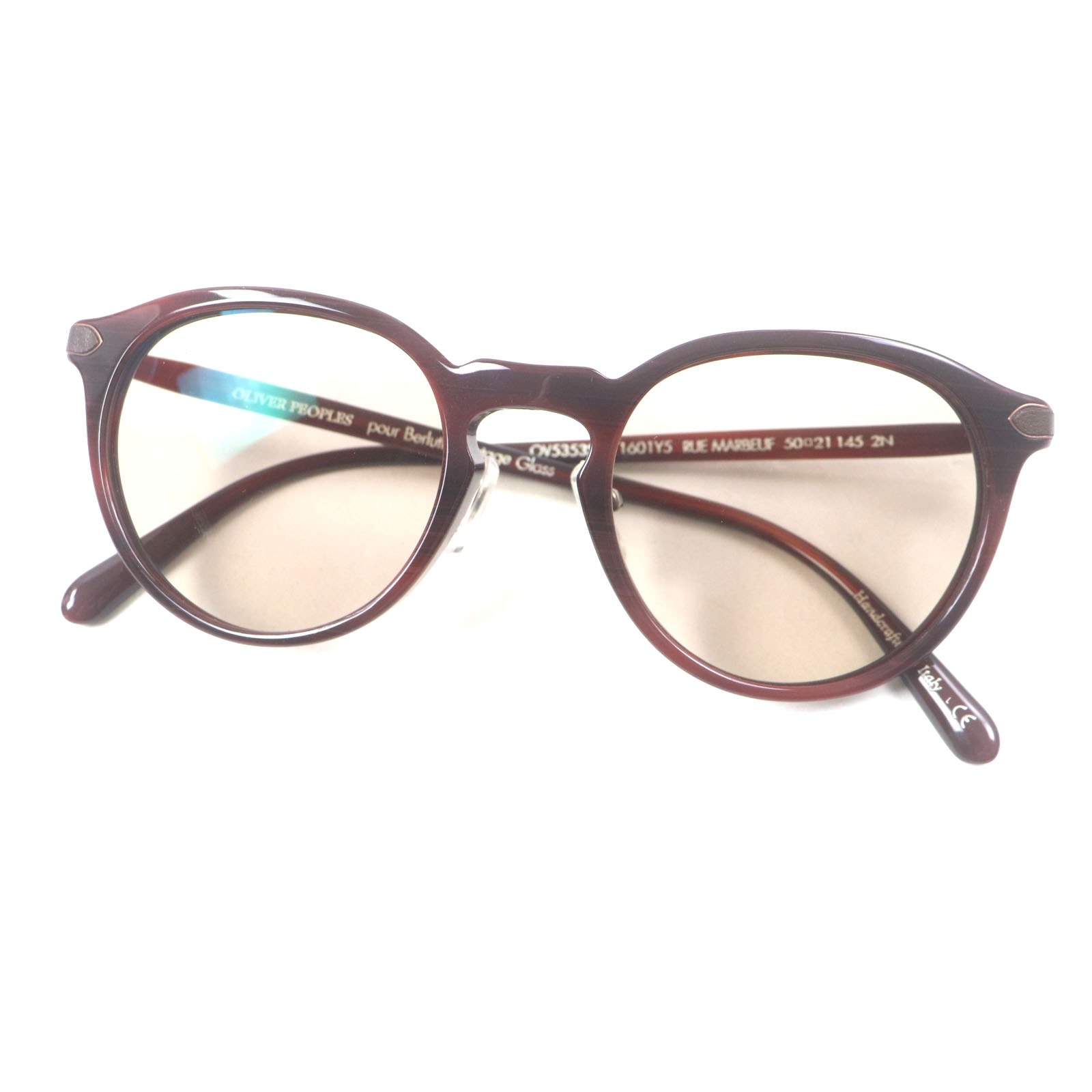 美品 オリバーピープルズ プア ベルルッティ
 サングラス RUE MARBEUF クリアブラウン メンズ 50□21 145 OV5353SQ