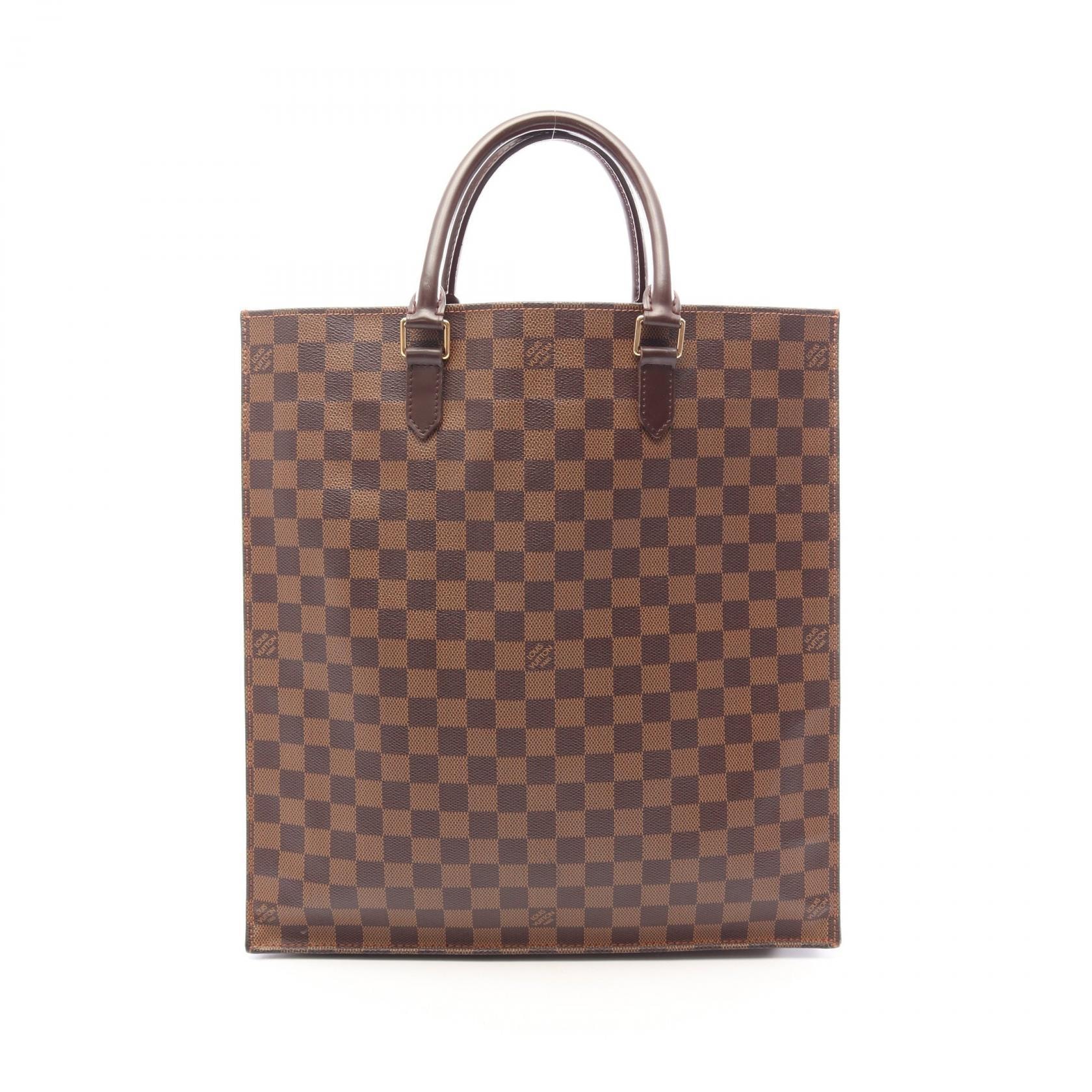 ルイ・ヴィトン LOUIS VUITTON サックプラ ダミエエベヌ トートバッグ バッグ PVCコーティングキャンバス レザー ダミエ エベヌ レディース ブラウン系 N51140 【中古】