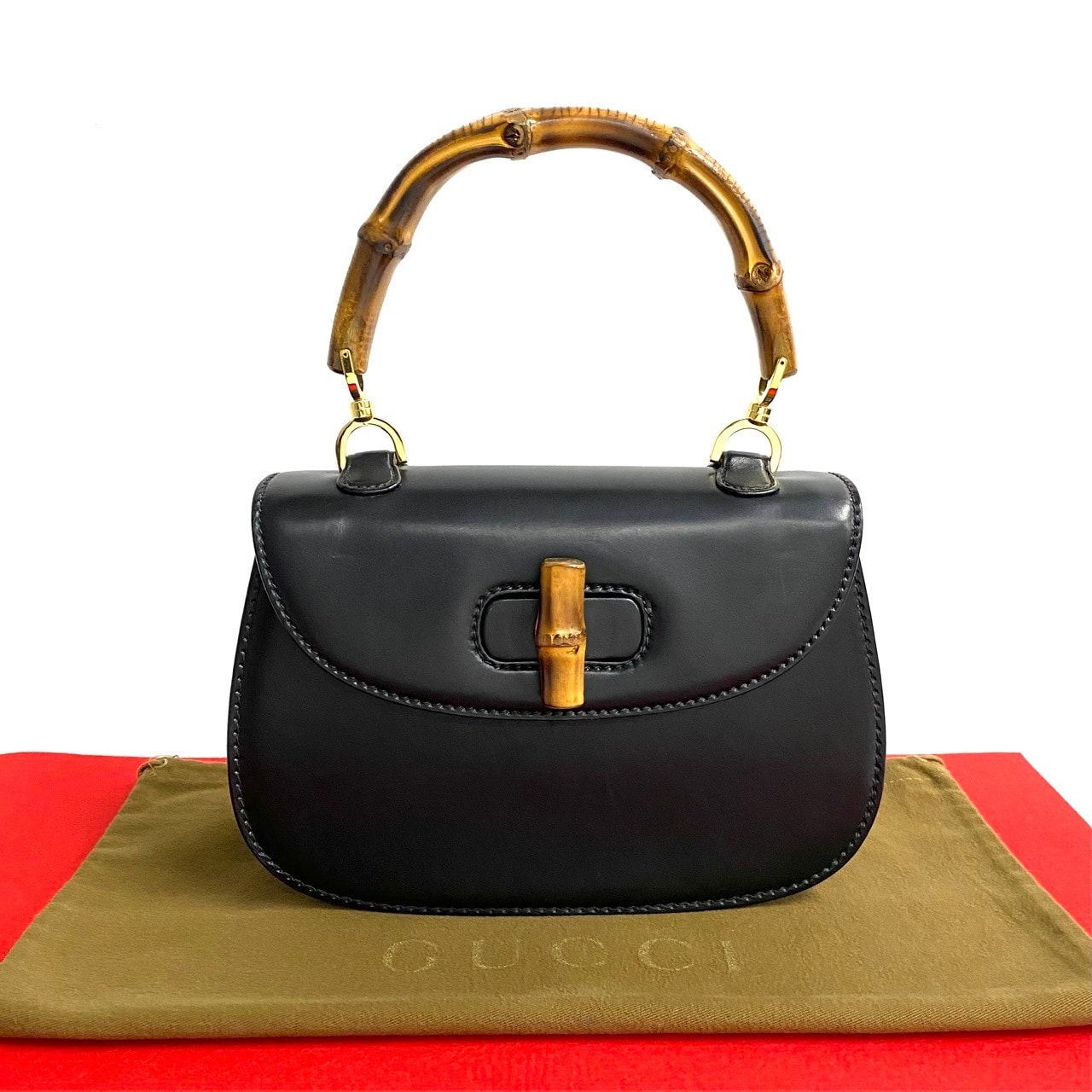 美品 GUCCI グッチ バンブー ブラック 黒 シルバー金具 キャンバス 001.1998.1577 ショルダーバッグ ハンドバッグ レディース 505770 【中古】 GUCCI（グッチ） 美品 バンブー ブラック 黒 シルバー金具 キャンバス