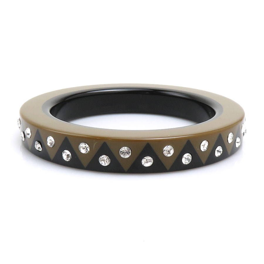 ルイ ヴィトン LOUIS VUITTON バングル プラスチック/ラインストーン ブラック×ブラウン レディース【中古】 r10527a